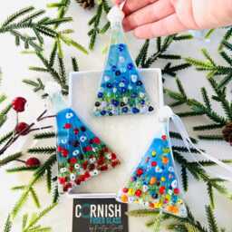 Fused Glass Cornish Christmas Tree Decoration, Tree Decoration, Cornish Fused Glass, Glass Cornwall