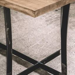 Industrial Oak Dining Table With Metal Legs - thumbnail 2