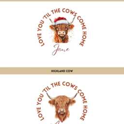 Personalised Highland Cow Present Sack, Christmas Decorations, Gift Bag, Stockings, For Her, Him, Family Gifts - thumbnail 2