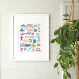 Atlanta Georgia A To Z Wall Art Print, By Chufish Studio Abcs/Alphabet Decor For The Home, Office, Classroom, Or Nursery - thumbnail 3