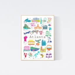 Atlanta Georgia A To Z Wall Art Print, By Chufish Studio Abcs/Alphabet Decor For The Home, Office, Classroom, Or Nursery - thumbnail 2
