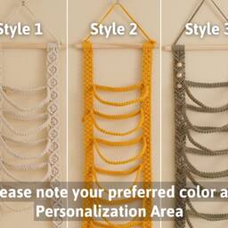 Macrame Cap Rack, Bohemian Decor, Lover Gift, Wall Hanging Closet Organizer, Vertical Hat Organizer For Him H82 - thumbnail 3