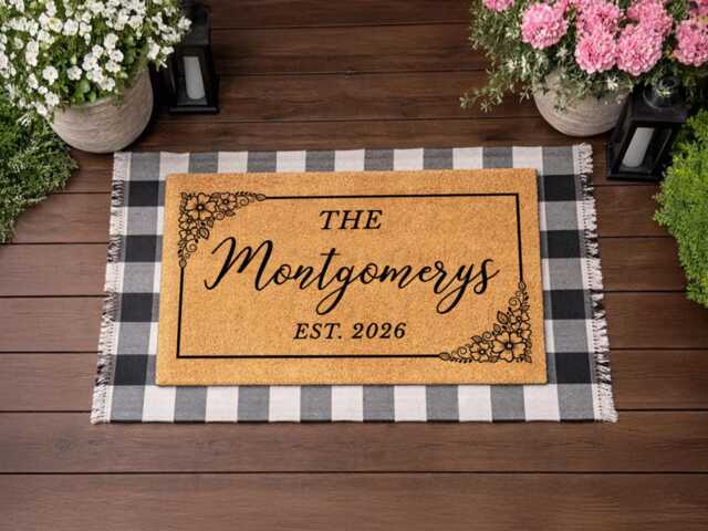Personalised Family Doormat With Established Date - Housewarming Gift - image 1