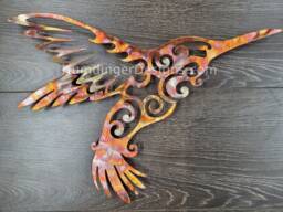 Copper Hummingbird Metal Wall Art - 7Th Anniversary Gift - thumbnail 1