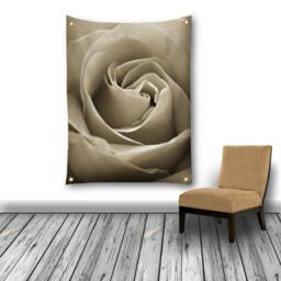 Sepia Rose Flower Tapestry, Boho Wall Hanging