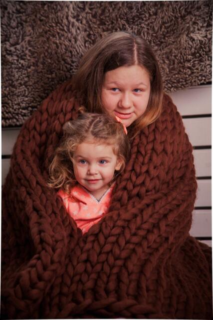 Chunky Knit Merino Wool Blanket, Giant Bulky Throw, Chocolate - image 1