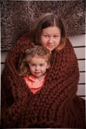 Chunky Knit Merino Wool Blanket, Giant Bulky Throw, Chocolate - thumbnail 1
