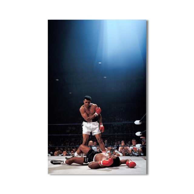 Muhammad Ali Motivational Glass Wall Art - Iconic Boxing Prints, Inspiring Home Office Gym Decor, Unforgettable Moments - image 1