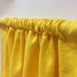 Yellow Linen Curtain Panel Stone Wash Drapes, Extra Long - thumbnail 4
