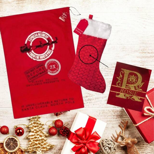 Embroidered Christmas Stocking & Sack Bundle, Personalized Gift - image 1