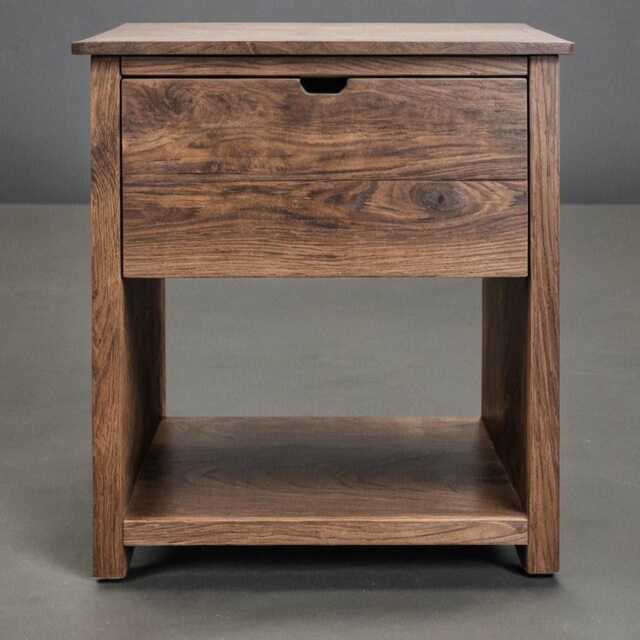 Solid Wood Bedside Table in Oak & Walnut, Modern With Wooden Or Metal Legs, Individually Customizable, Made-To-Measure Nightstand - image 1