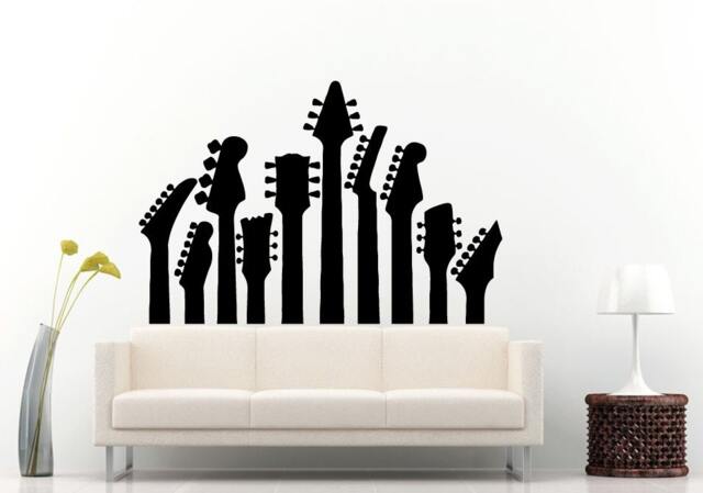 Guitar Griffs Electric Acoustic Musical Instrument Wall Decal Vinyl Sticker Mural Room Decor L716 - image 1