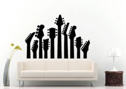 Guitar Griffs Electric Acoustic Musical Instrument Wall Decal Vinyl Sticker Mural Room Decor L716