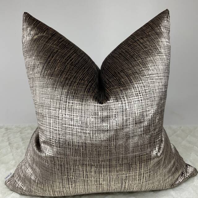 Luxury Bronze Velvet Cushion Cover Handmade Designer Harlequin Osamu Fabric, Textured Hazelnut Pillow For Home Decor - image 1