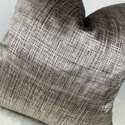 Luxury Bronze Velvet Cushion Cover Handmade Designer Harlequin Osamu Fabric, Textured Hazelnut Pillow For Home Decor - thumbnail 3