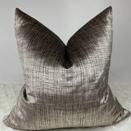 Luxury Bronze Velvet Cushion Cover Handmade Designer Harlequin Osamu Fabric, Textured Hazelnut Pillow For Home Decor
