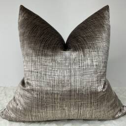 Luxury Bronze Velvet Cushion Cover Handmade Designer Harlequin Osamu Fabric, Textured Hazelnut Pillow For Home Decor - thumbnail 2
