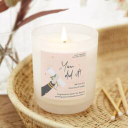 "Personalised Graduation Candle Gift Frosted Soy Wax Candle, "