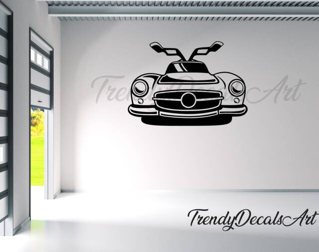 1955 300Sl Decal, Car Wall Vinyl Sticker, Man Cave Garage Decor, Classic Car Mural European Decal - image 1