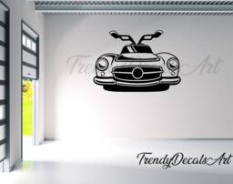 1955 300Sl Decal, Car Wall Vinyl Sticker, Man Cave Garage Decor, Classic Car Mural European Decal - thumbnail 1