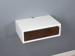 Contemporary Floating Nightstand, Lacquer Coating High End Finish Mid Century Modern Side Table, Wall Mount Bedside Table