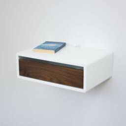 Contemporary Floating Nightstand, Lacquer Coating High End Finish Mid Century Modern Side Table, Wall Mount Bedside Table - thumbnail 2