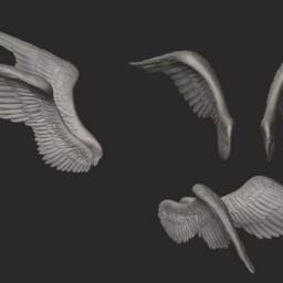 Angel Wings - Pair - Style 3 For Model Horse Artists Unpainted Resin - All Scales Available - thumbnail 4