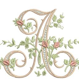 Monogrammed Embroidered Towels, Personalized Floral Initial, Luxury Cotton - thumbnail 4