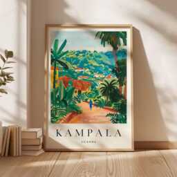 Kampala Uganda Travel Poster Vibrant East Africa Wall Art - thumbnail 3