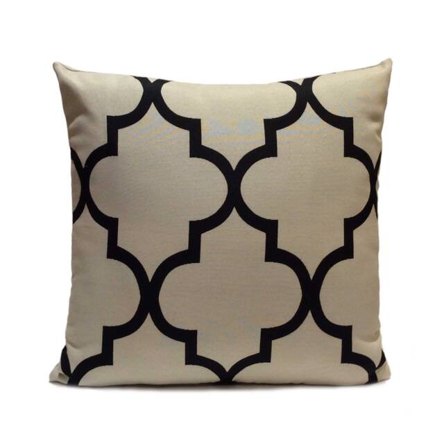 Black & Grayish Beige Pillow, Throw Pillow Cover, Decorative Cushion Accent Pillowcase, Home Decor, Toss - image 1