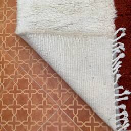 Beni Ourain White Wool Rug Moroccan Berber Area Rug - 5.3 X 8.1 Ft - thumbnail 3