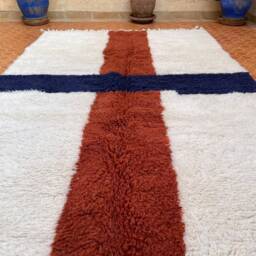 Beni Ourain White Wool Rug Moroccan Berber Area Rug - 5.3 X 8.1 Ft - thumbnail 2