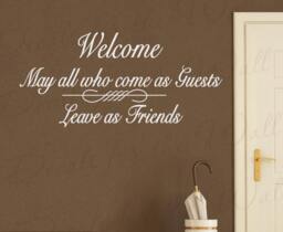 May All Who Come As Guests Leave Friends Friendship Decorative Vinyl Sticker Art Letters Large Wall Decal Quote Lettering Decor Saying Fr7 - thumbnail 1