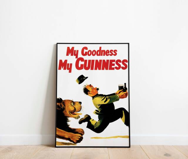Vintage Guinness Ad Poster, Irish Beer Print