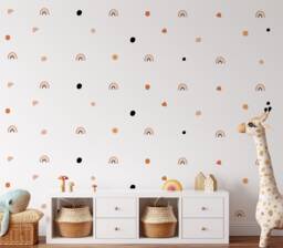 Boho Chic Polka Dot & Rainbow Wall Stickers - thumbnail 1