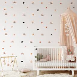 Boho Chic Polka Dot & Rainbow Wall Stickers - thumbnail 3