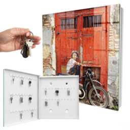 street Art Wall Mounted Key Cabinet, Red Box For Wall,/Graffiti Art, Lovers - thumbnail 2