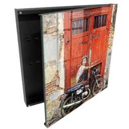 street Art Wall Mounted Key Cabinet, Red Box For Wall,/Graffiti Art, Lovers - thumbnail 1