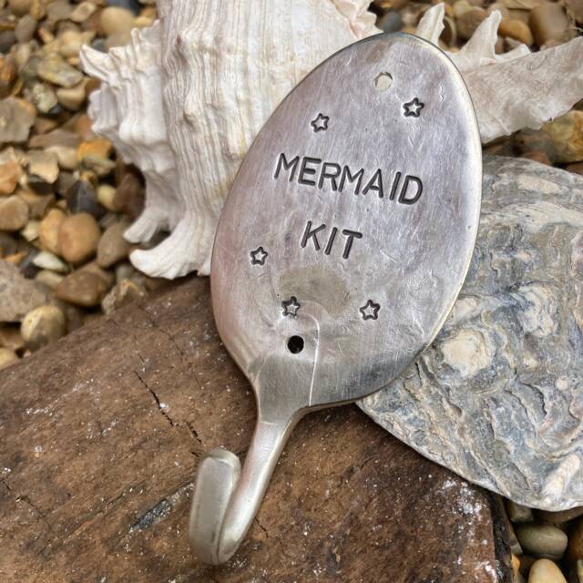 Handmade Silver Plated Spoon Hook Mermaid Kit, Wild Swimmer Gift - image 1