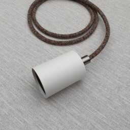 Plug in Pendant Light - White + Dark Chrome, Hanging Cable Wall Cord & Minimal Modern E27 Lamp Holder, Unique Reading, Ambient Mood Lighting - thumbnail 4