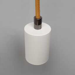 Plug in Pendant Light - White + Dark Chrome, Hanging Cable Wall Cord & Minimal Modern E27 Lamp Holder, Unique Reading, Ambient Mood Lighting - thumbnail 2