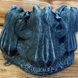 Stone Garden See Hear Speak No Evil Frog Toad Statue Ornament - thumbnail 4