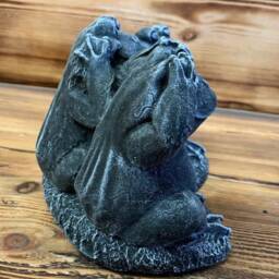 Stone Garden See Hear Speak No Evil Frog Toad Statue Ornament - thumbnail 3