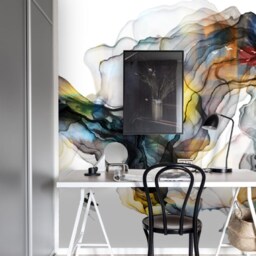 3D Ink Landscape Wallpaper, Abstract Wall Mural, Peel & Stick - thumbnail 3