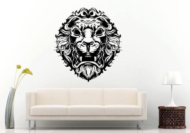 Lion Leo Head Beautiful Mane Tribal African Cat Predator Animal Wall Decal Vinyl Sticker Mural Room Decor L903 - image 1