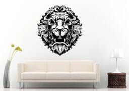 Lion Leo Head Beautiful Mane Tribal African Cat Predator Animal Wall Decal Vinyl Sticker Mural Room Decor L903