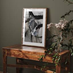 Guyana Map - Black & Grey Abstract Painting Of Wall Art Print Caribbean Traval Poster - thumbnail 2