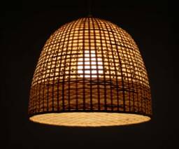 Bamboo Basket Pendant Light Rustic Woven Lighting