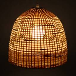 Bamboo Basket Pendant Light Rustic Woven Lighting - thumbnail 3
