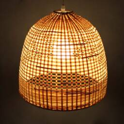 Bamboo Basket Pendant Light Rustic Woven Lighting - thumbnail 2